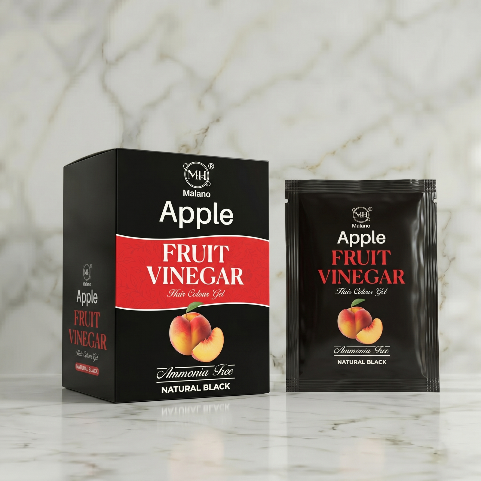 Apple Fruit Vinegar Hair Colour Gel - Natural Black